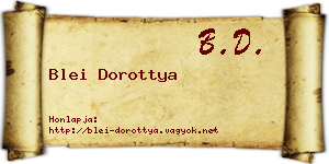 Blei Dorottya névjegykártya